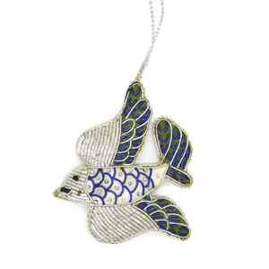 La mejor calidad de la India forma cuadrada Color rojo Zari bordado hecho a mano personalización árbol de Navidad decoración adornos más - Product Image 5