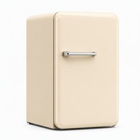 Mini-réfrigérateur rétro 112L beige avec poignée, congélateur compact sans givre R600a CE