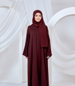 Elegant Dubai <b>Abaya</b> Design with Beautiful Beads and Stones Embroidery Work Dubai Hand Made Premium <b>Abaya</b> Design 2026 - Product Image 2
