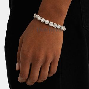 8mm VVS Moissanite Diamond Micro Cluster Tennis Pulsera para mujer Plata de Ley 925 14K Chapado en oro blanco Estilo Hip Hop - Product Image 3