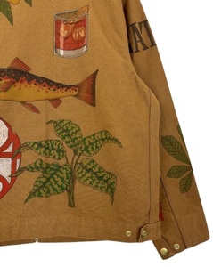 Chaqueta cortavientos de mezclilla para hombre, pintada a mano, con cierre de cremallera, estampado floral, impresión personalizada, impermeable y transpirable - Product Image 5
