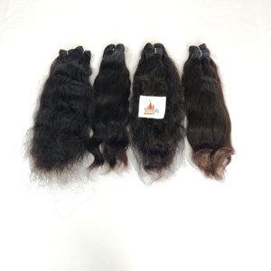Vente en gros d'extensions de cheveux 100% naturels noirs indiens Remy pour femmes cuticules alignées vagues profondes traitées cheveux humains bruts - Product Image 3