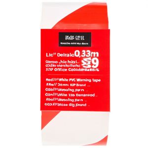Red/<b>White</b> PVC Warning <b>Tape</b> 33m X 50mm 339 Office Use KIP Brand - Product Image 3