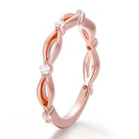 Anillo de Diamante Cultivado en Laboratorio con Certificación IGL, DEF VVS, Alta Joyería, Oro Rosa Sólido de 18K, Anillos de Compromiso y Boda, Anillo de Diamante de Lujo para Mujer