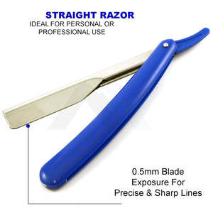 Rasoir professionnel en acier inoxydable à lames remplaçables pour hommes, qualité salon de barbier, coupe de barbe avec lame droite pour la gorge - Product Image 4