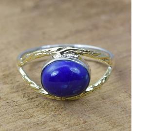Naturel Bleu Lapis Lazuli 925 Sterling Silver Gemstone Anneau Élégant À La Main Designer Bijoux Cadeau pour les Femmes - Product Image 1