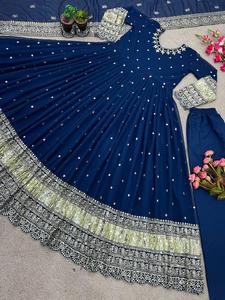 New Designer Party Wear Beautiful <b>Fancy</b> Digital Simple Gown with Dupatta High Quality Dresses Premium Fabric Dress - Product Image 4