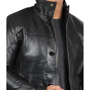 Breathable Black Brown Windproof Real Leather <b>Jacket</b> Men Customized Leather <b>Car</b> Coats for Men - Product Image 6
