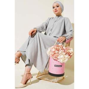 Tunique Longue Embellie de Pierre 2 Pièces Ensemble Gris - Product Image 2