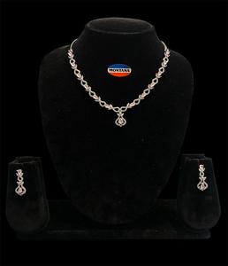 Wholesale Pure Diamond Necklace <b>Set</b> <b>for</b> Ladies Elegant Fashion <b>Jewellery</b> <b>Set</b> with Earrings <b>for</b> <b>Wedding</b> Party and Festive Gifting - Product Image 2