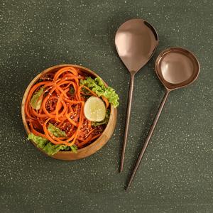 Juego de cucharas para servir regulares de oro rosa Juego de portabilidad de acero inoxidable de 2 piezas Bajo MOQ Fabricante de productos premium Mayorista - Product Image 1