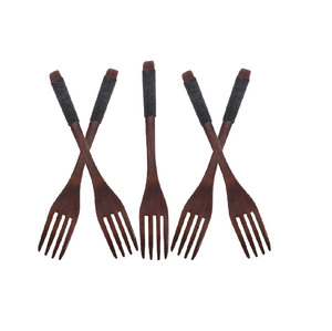 Fourchette en bois cuillère et vaisselle ensemble coréen rétro bois Grain Clip poignée pour une taille personnalisée au meilleur prix - Product Image 3