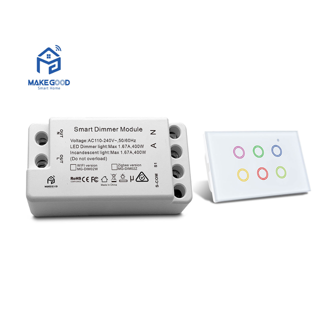 MakeGood 2026 New Arrival 400W Max for Tuya Smart Wall Light Switch AU Smart Home Product Smart Life Wifi Dimmer Module