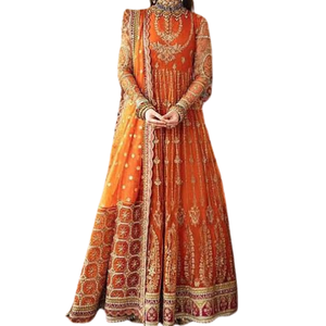 2025 Style pakistanais Shalwar Kameez Maxi robe pour les femmes de grande taille charmante soie manches longues fantaisie à la mode pour les occasions de fête - Product Image 6