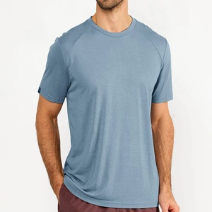 เสื้อยืดกีฬาโอเวอร์ไซส์ผ้าคอตตอน100% สำหรับผู้ชายแบบลำลองกันกลิ่นไม้ไผ่นุ่มกำหนดขนาดเองได้สำหรับกลางแจ้งเสื้อถักแบบแห้งเร็ว - Product Image 3