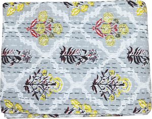 New Hand Block Kantha Quilt Handmade <b>Bedspread</b> Kantha Quilt Cotton Blanket Kantha Boho Bedding <b>King</b>/Queen/Twin/Baby <b>Size</b> <b>Throw</b> - Product Image 5