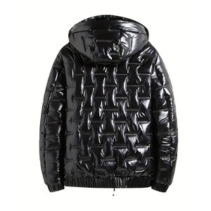 Chaqueta Acolchada de Lona Extra Grande para Hombre, Personalizada, con Cuello Alto y Capucha, Relleno 100% Poliéster, Transpirable, Estilo Urbano - Product Image 2