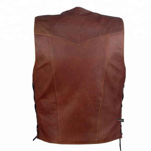 Men's Stylish New Design <b>Leather</b> <b>Biker</b> <b>Vest</b> Windproof and Plus Size Hot Sale Motorbike Motorcycle <b>Vest</b> with Good Quality - Product Image 6