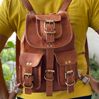 Nouveau Style Vintage Look en cuir de chèvre véritable sac à dos voyage sac à dos bureau en cuir grande capacité sac de voyage pour hommes et femmes