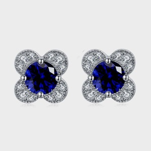 Pendientes de tuerca clásicos de estilo bohemio, joyería para mujer, joyería de plata de ley 925, pendientes hechos a mano de piedras preciosas de cuarzo azul - Product Image 1