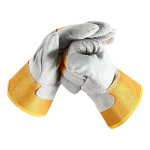 Gants de travail personnalisés en cuir de vache à double sécurité pour un usage quotidien Gants de soudeur respirant pour la construction industrielle pour l'hiver - Product Image 5