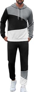 Ensemble de survêtement pour homme 2 pièces, sweat-shirt et pantalon de survêtement athlétique à blocs de couleur, sweat-shirt décontracté, jogging, ensemble de pantalons de survêtement pour homme - Product Image 2