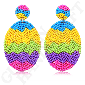 Pendientes colgantes de bordado en forma de flor inspirados en la naturaleza Vintage ecológicos personalizados, joyería de moda tejida a mano para fiestas - Product Image 5