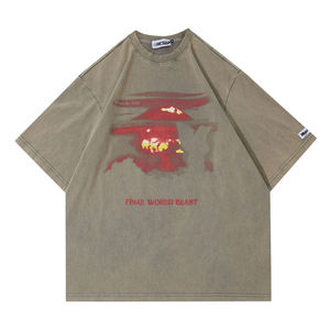 เสื้อยืดผู้ชายไซส์ใหญ่ ผ้าฝ้าย ทรงหลวม สไตล์วินเทจอเมริกัน ลวดลายพิมพ์แบบทำเก่า ซัมเมอร์ 2026 ของแท้จากโรงงาน - Product Image 2