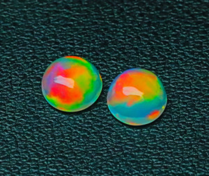 Belle Opale Éthiopienne Lâche Cabochon Gemstone-Forme Ronde Lisse Opale-Arc-En-Ciel Flashy Coloré Pierre Pour Bijoux - Product Image 3