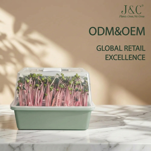 Kit de micro-légumes OEM ODM, bac à <span class=keywords><strong>semis</strong></span> durable à arrosage automatique avec boîte de culture hydroponique sans BPA de qualité alimentaire pour la germination à domicile - Product Image 1
