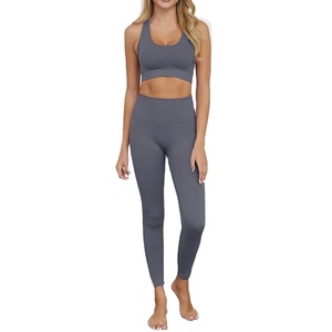 Nuevo conjunto de Yoga para mujer, dos piezas, ropa de Yoga de gimnasio de alta elasticidad, ropa deportiva de colores personalizable y conjunto de traje de Yoga alto - Product Image 1