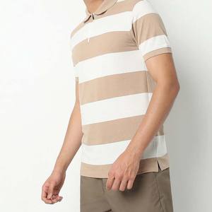 Media cremallera de estilo casual para hombre para polo con top de patrón sólido de rayas personalizadas de secado rápido - Product Image 4