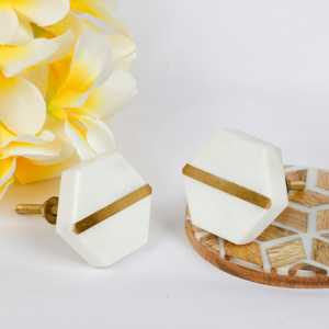 Elegant <b>White</b> Color <b>Drawer</b> Knob Decorative Cabinet Furniture Hardware Clean Minimal Modern Design Wholesale - Product Image 5