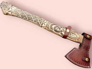 High Quality Handmade Viking Battle <b>Axe</b> Rosewood Engraved Handle High Carbon Steel blade best For Outdoor & Camping OEM MOQ 5 - Product Image 4