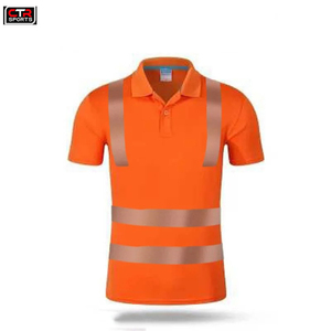 Polo DE SEGURIDAD Hi Viz Ropa reflectante de secado rápido de alta visibilidad con cinta reflectante de trabajo nocturno Logotipo personalizable - Product Image 6