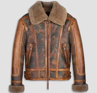 Veste d'hiver chaude pour homme grande taille en fausse fourrure, doublée de cuir, style Sherpa, en cuir de vachette, coupe-vent, respirante et chauffante