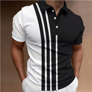 เสื้อโปโลแขนสั้นสำหรับผู้ชายพิมพ์ลายแผ่นโลโก้แบบกำหนดเองสำหรับฤดูร้อนและลำลอง - Product Image 2