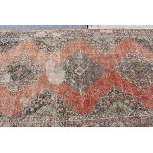 Tapis vintage, tapis turc 5x12,5 pieds, tapis en laine rouge à motifs floraux - Product Image 5