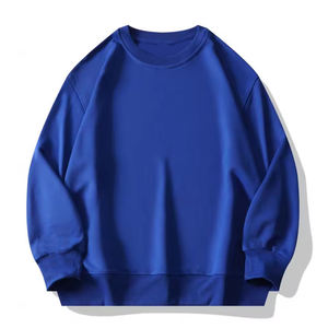 Sudaderas con capucha transpirables para hombre, sudaderas con cuello redondo azul, estampado de transferencia de calor teñido liso, venta al por mayor para la temporada de invierno - Product Image 1