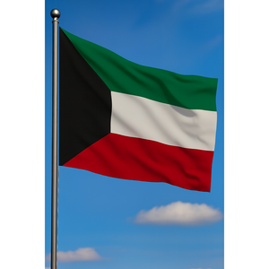 Drapeau d'extérieur Koweïtien 3x5 pieds en polyester et soie, impression numérique, avec mât en aluminium pour affichage - Product Image 3