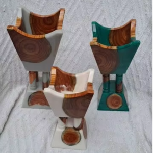 Quemador de Incienso Decorativo Mubkhar de Madera y Resina, Elegante Porta Incienso de Estilo Árabe para el Hogar, Majlis y Regalos - Product Image 3