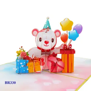 Lustige Pop-up-Karte benutzer definierte Druck Großhandel personalisieren Kinder alles Gute zum Geburtstag 3D Pop-up-Grußkarten Made in Vietnam