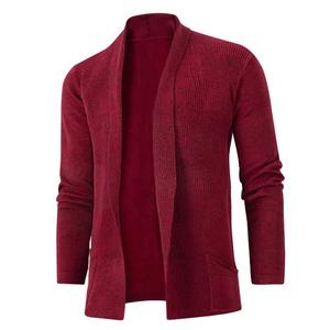 Nuevo suéter Retro para hombre, cárdigan para hombre, costura de Color en contraste, manga larga, suéter ajustado, chaqueta, prendas de vestir exteriores, suéter ajustado, abrigo - Product Image 1