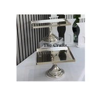 Ensemble d'accessoires pour la pâtisserie, 2 supports à gâteau en aluminium de différentes tailles, couleur argent, logo personnalisé, haute qualité, usage domestique et commercial, personnalisable