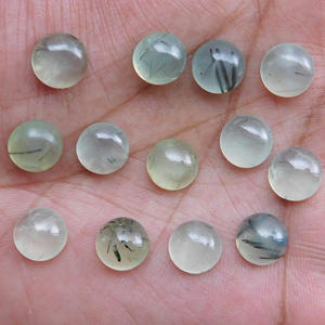 Prehnita Natural 8x8mm cabujón redondo todos los tamaños disponibles parte posterior plana fabricación de joyas piedras preciosas sueltas - Product Image 3