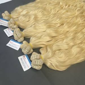 Extensions de cheveux ondulés de luxe vietnamiens, couleur blonde, double trame, qualité supérieure, prix de gros - Product Image 5