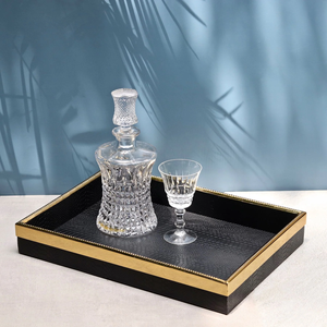 Elegante bandeja ovalada de oro, bandeja decorativa de Metal para servir, accesorio de decoración de hogar y oficina hecho a mano de lujo - Product Image 5