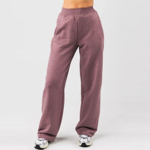 Cintura alta de alta calidad, cintura elástica, pierna ancha, ajuste holgado, algodón en blanco, lana, mujeres, gimnasio, entrenamiento, pantalones de chándal, pantalones para correr - Product Image 6
