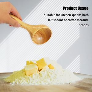2 Pack Wooden Kitchen Scoop <b>Ladle</b> Multipurpose Large Solid Wood Water Spoon Serving <b>Soup</b> Tablespoon for Cooking Bath Salt - Product Image 6