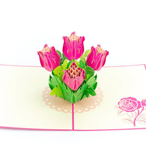 Tarjeta de felicitación 3D hecha a mano a un precio razonable, forma de árbol de flores, artesanía emergente en Material de papel, regalo para ocasiones especiales - Product Image 1